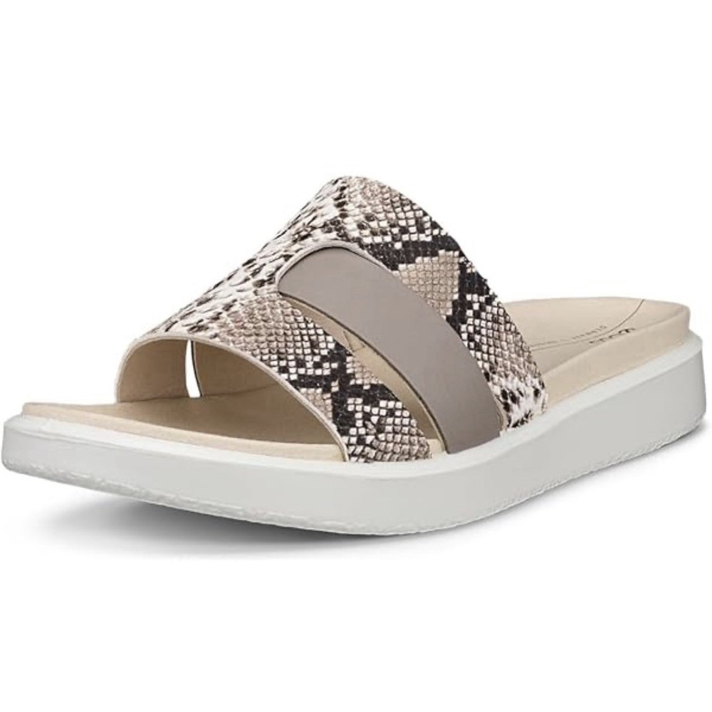ECCO Flowt women's leather slides featuring a snakeskin pattern Size 40 9-9.5 - Picture 9 of 9